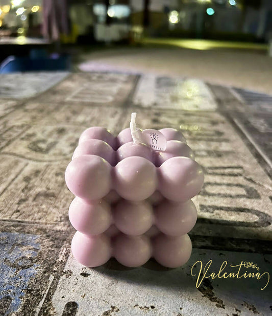Valentina Handmade Purple Bubble Candle - Light of the Future Collection - Ramadan Decoration