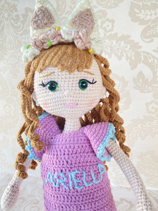 Handmade By Noha Handmade Crochet Doll Ariella weight 90gr Height 35 Cm