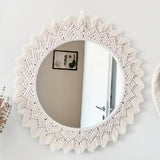 Neamani Handmade Macramé Beige Mirror