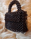 Lulua Stitches Handmade Black Beaded Bag