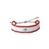 Glow By Rula Akhdar Handmade For Women Lebanese Flag Bead Bracelet