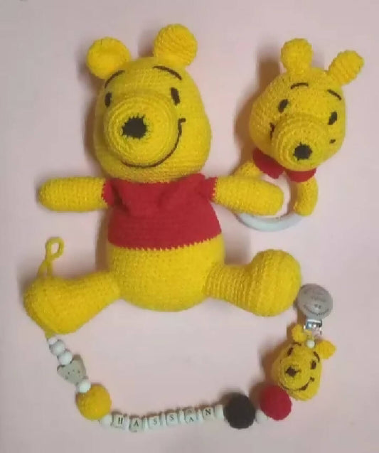 Classy handmade touch handmade Pooh toy set (3pcs)