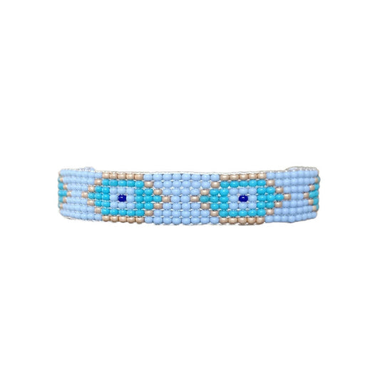 Glow By Rula Akhdar Handmade For Women Blue Evil Eye Bead Bracelet