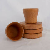 Yanart Studio Handmade Wooden Coffee Cups Set