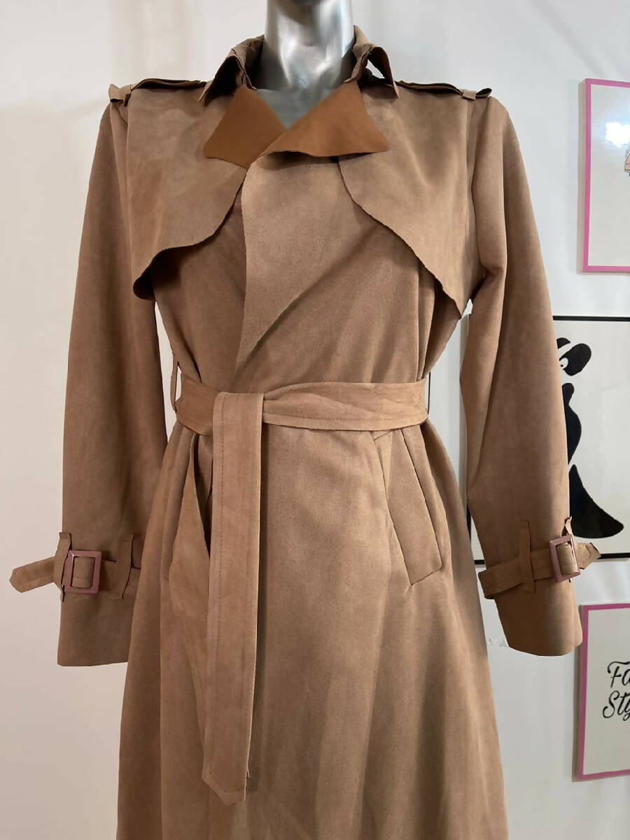 Few moda suede trench on sale coat