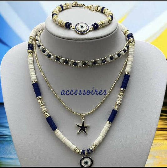 Accessoires by Madeleine Handmade Jewelry Navy Set High quality