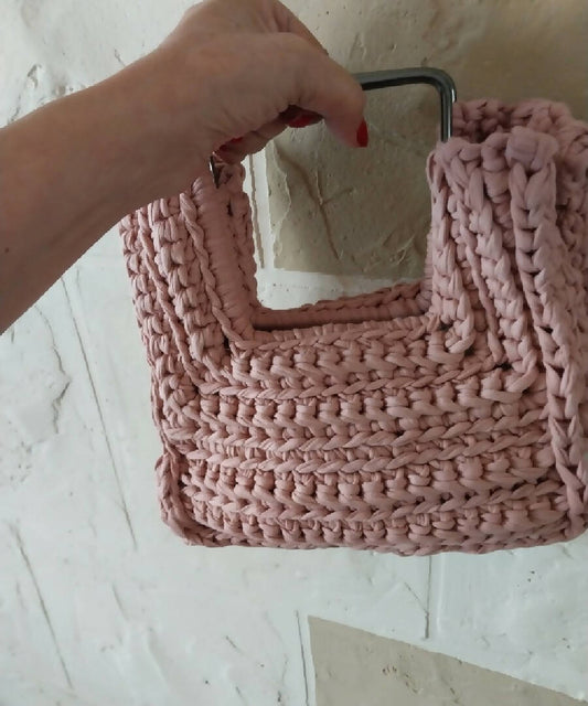 Magic of Crochet Handmade Light Pink Bag Width 23 Length 26 cm