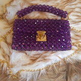 Lulua Stitches Handmade Purple Beaded Bag