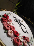 Angies Embroidery Handmade Embroidered 23cm Hoop