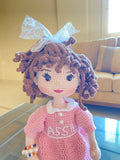 Handmade Crochet Doll Assil weight 90 gr height 15 cm