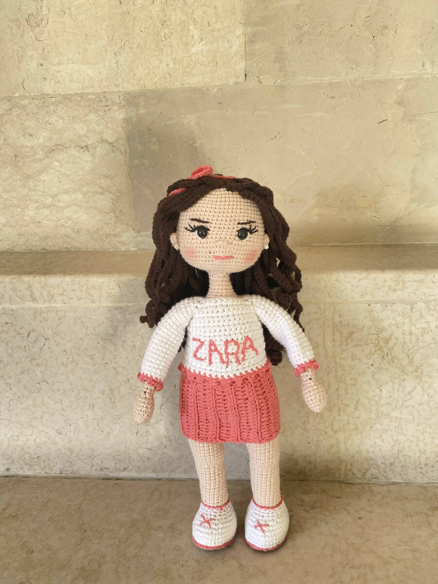 Handmade By Noha Handmade Crochet Doll Zara Weight 90 gr height 35 Cm