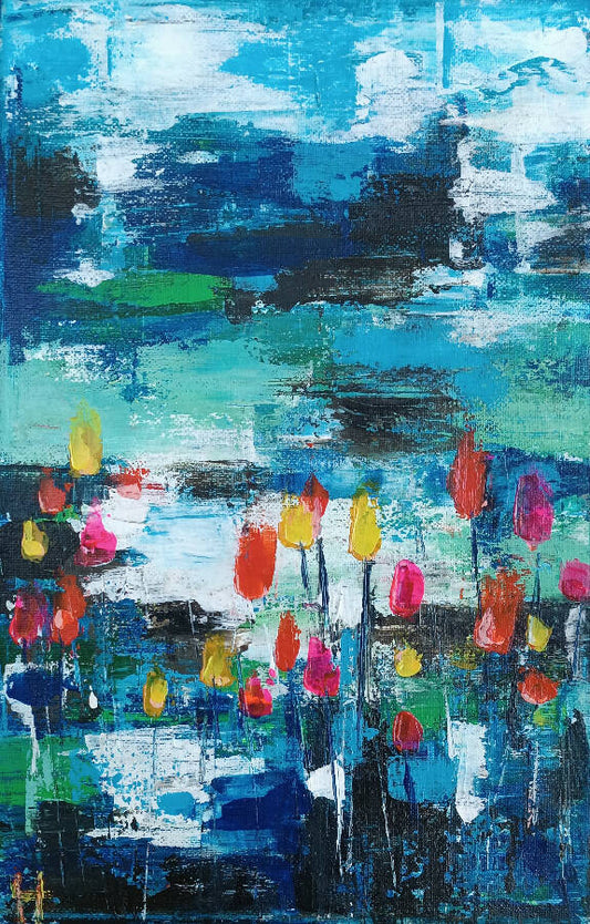 Arts & More Handmade Gallery Art Blue View Acrylic Painting (20*30cm)