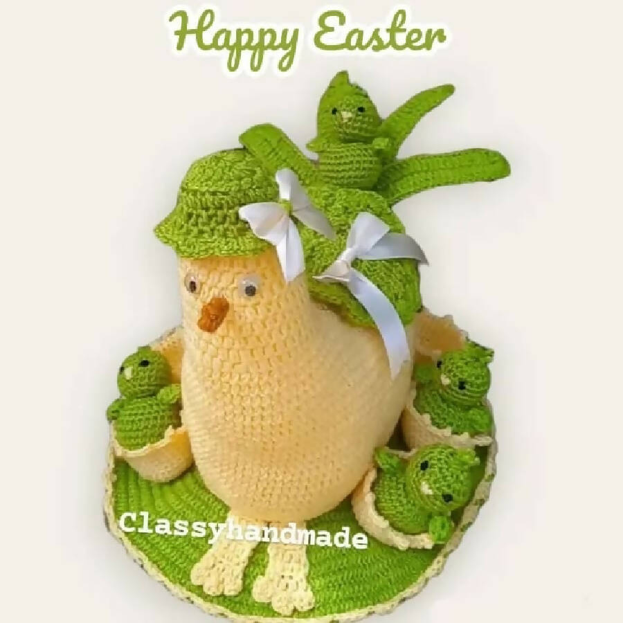 Classy Handmade Touch Crochet Easter Chicken