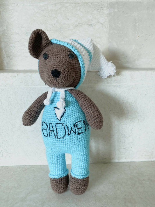 Handmade By Noha Handmade Crochet Bear Badwen height 30 cm weight 100 g
