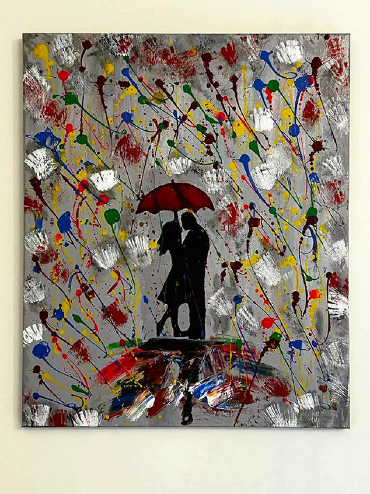Nadine Art Gallery Love Under The Rain Handmade Canva