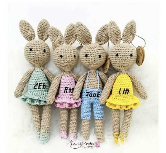 Loulicrafts Baby Kids Handmade Crochet Bunny Toy
