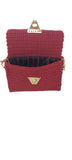 Fashion Stitch Women's Red Classy Crochet Cross Bag For Ladies