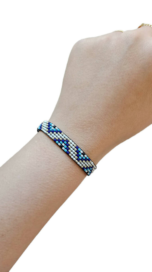 Glow By Rula Akhdar Handmade For Women Triangled Eye Bead Bracelet