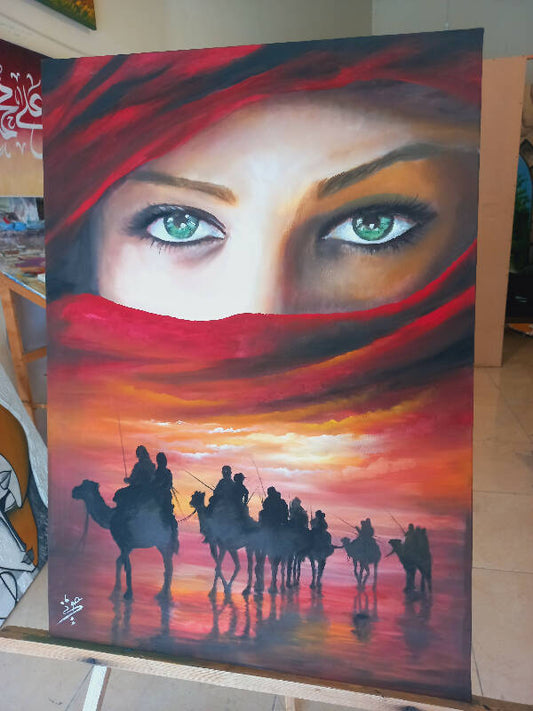 Mohammad Houmani Art Lebanese Handmade Fantasy Painting Size 100× 70 cm