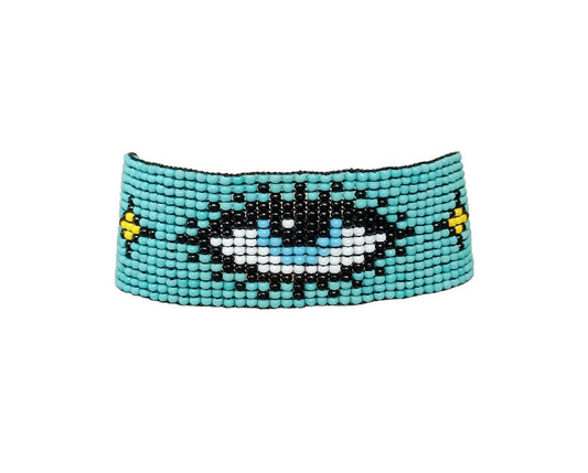 Glow By Rula Akhdar Handmade For Women Turquoise Eye Bead Bracelet
