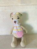 Handmade By Noha Handmade Crochet Bear with Bag height 25cm weight 90 g