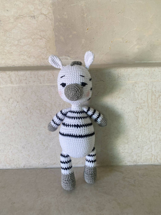 Handmade By Noha Handmade Crochet Zebra height 25cm weight 90 g