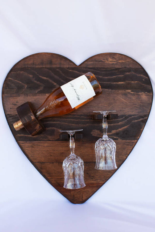 Yanart Studio Handmade Wooden Wine Rack Heart Shape