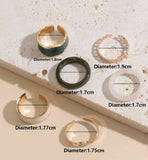 Oh La La Express Women Rings Set Green 6pcs