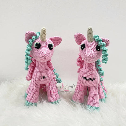 Loulicrafts Baby Kids Handmade Crochet Unicorn Toy