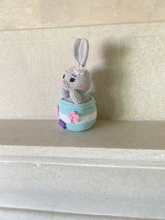 Handmade By Noha Handmade Crochet Rabbit in Egg Height 25cm weight 90g