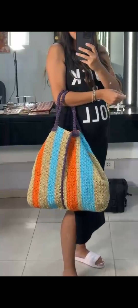 Mimo.n.stitch Handmade Crochet Raffia Big Bag