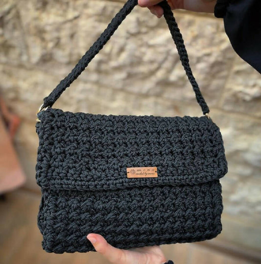 Crochet By Mona Handmade Black Bag