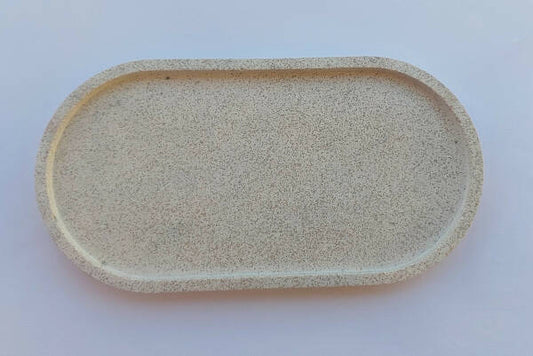 Glamour_by_Rima Handmade Oval Tray Stone Structure 0.204 kg