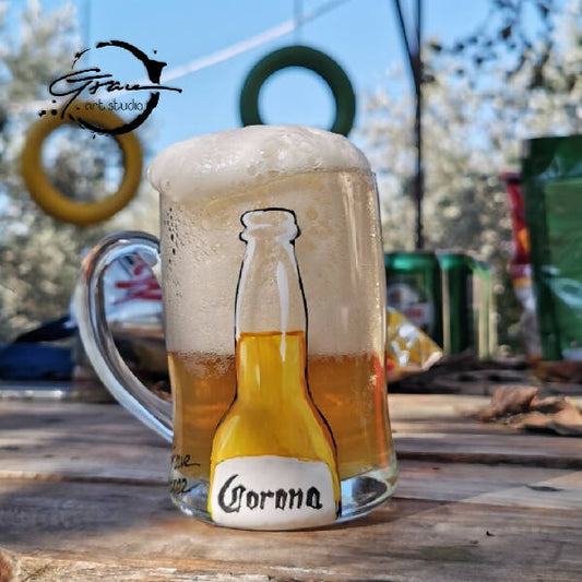 Grace T ArtStudio Handmade Corona Beer Mug 330 ml