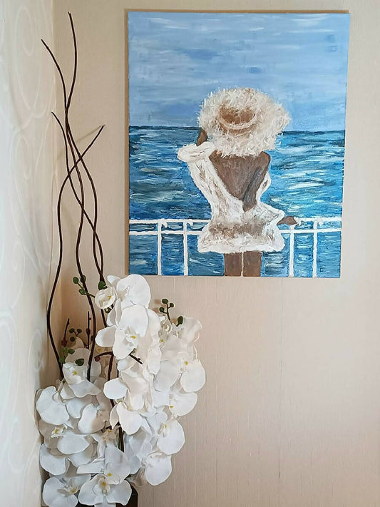 Nadine Art Gallery Beach Girl Handmade Canva