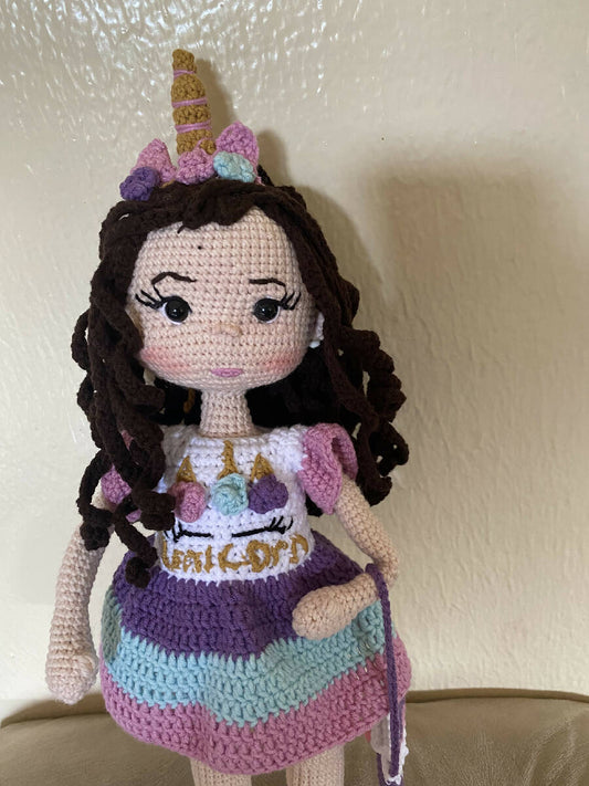 Handmade By Noha Handmade Croche Doll Unicorne Weghet 90gr Hegjhet 35 Cm