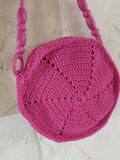 Magic of Crochet Handmade Round Fuchsia Bag Diameter 25 cm