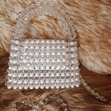 Lulua Stitches Handmade Crystal And Pearl Beaded Bag