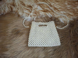 Lulua Stitches Handmade Off-White Pearl Bag